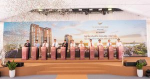 Các đại biểu thực hiện nghi thức khởi công dự án Vlasta Premier Phú Hội tại phường Thuận Hóa, TP Huế