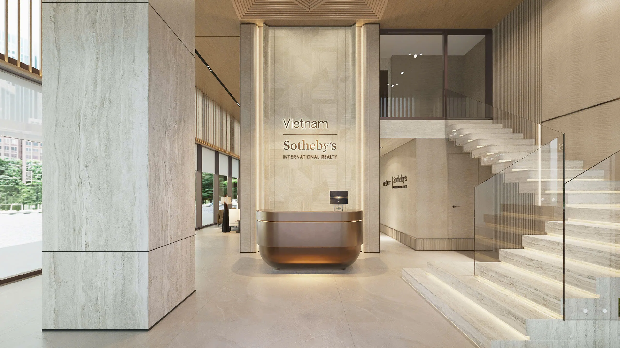 Không gian sảnh văn phòng Vietnam Sotheby's International Realty vừa ra mắt tại TP.HCM