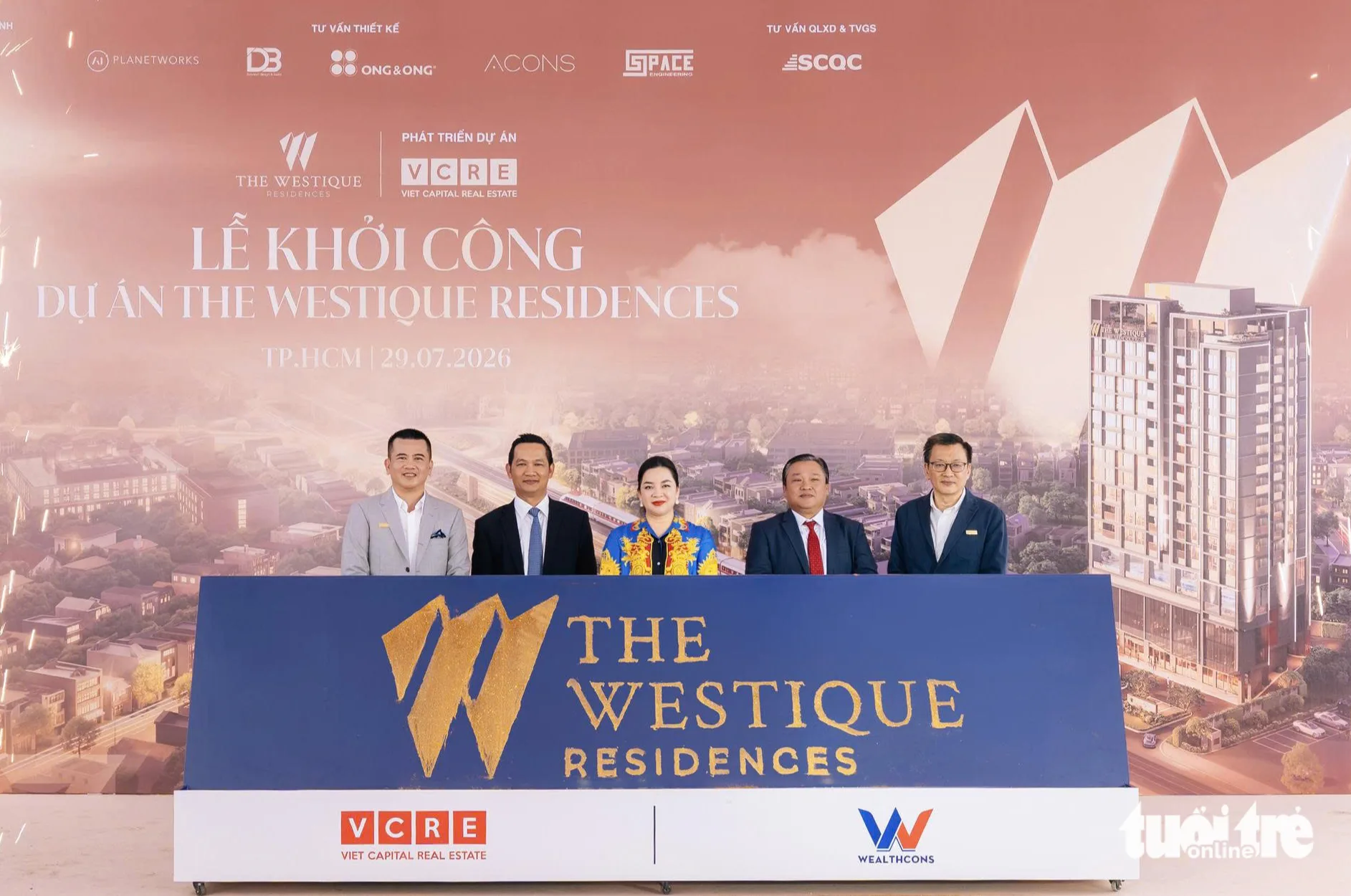 Lễ khởi công The Westique Residences tại đại lộ Kinh Dương Vương với đại diện chủ đầu tư VCRE