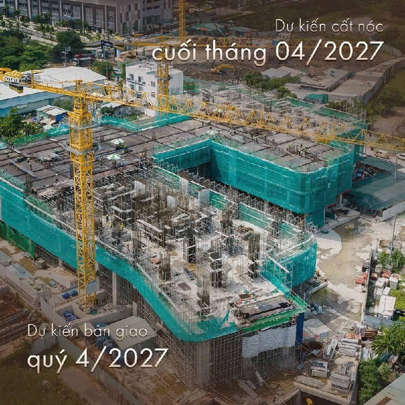 Tháp A dự án Vlasta Premier đã đổ sàn tới tầng 4, nhìn từ trên cao