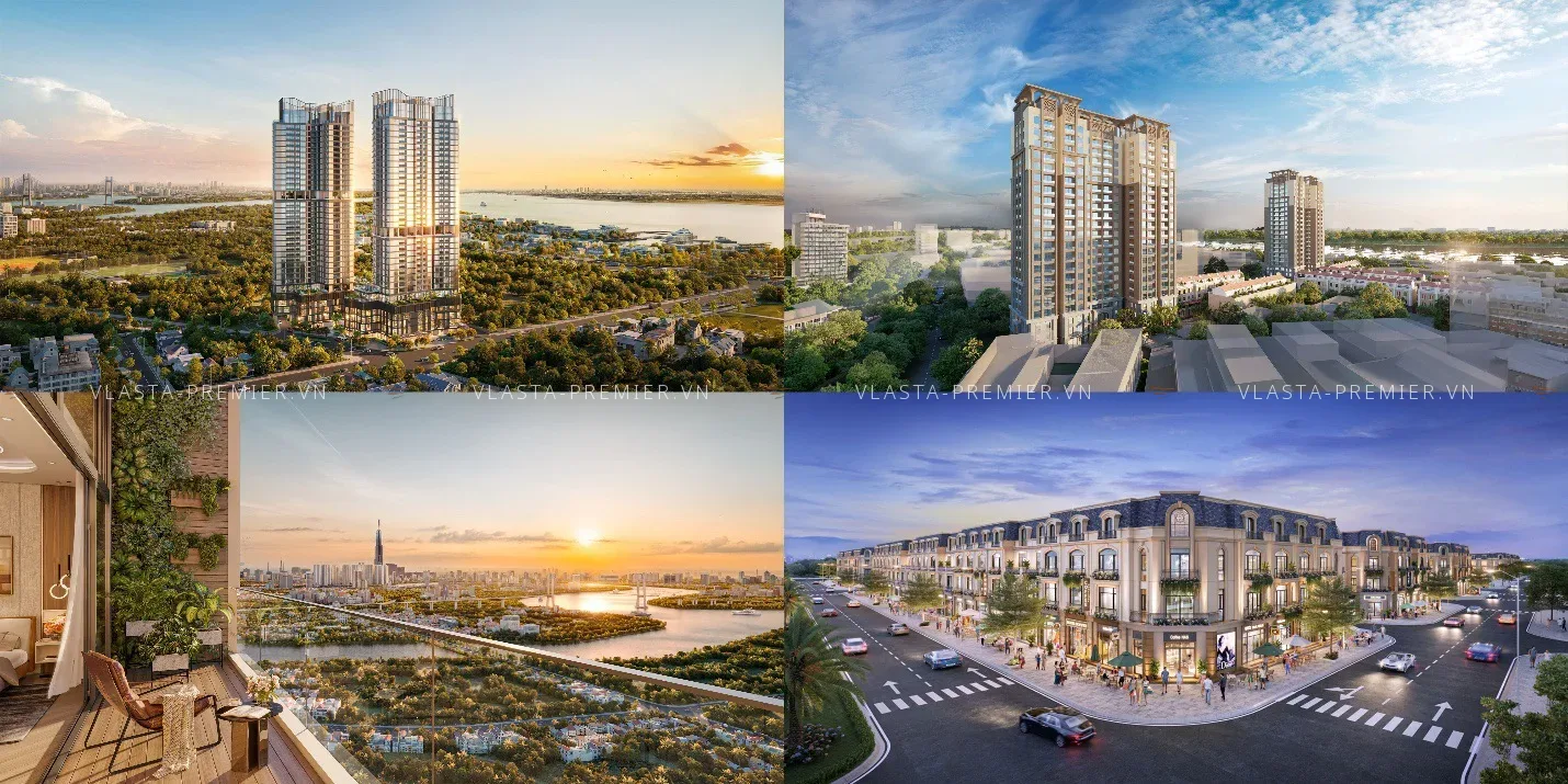 Phối cảnh tòa căn hộ Vlasta Premier Phú Thuận và các dự án khu đô thị liền kề